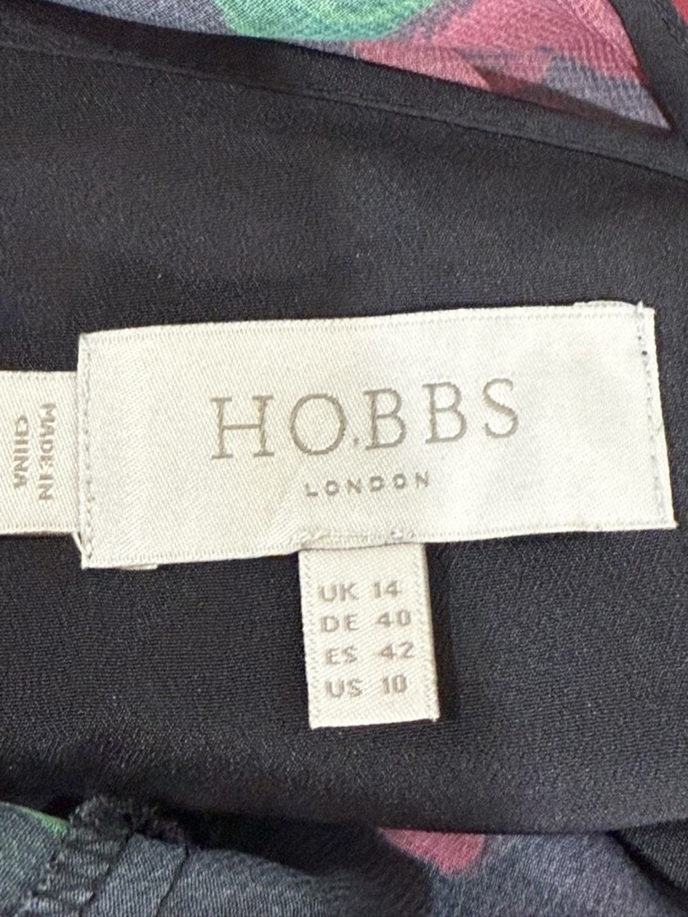 HOBBS Long Black Floral Maxi Dress with Velvet Waist Tie - Picture 4 of 6